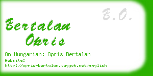 bertalan opris business card